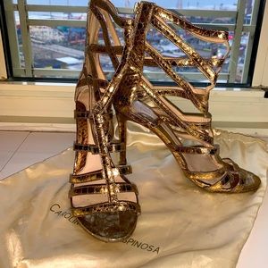 Carolina Espinosa Gold Sandal heel